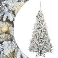 vidaXL Umelý Sklápací Vianočný Stromček Biela 210 cm PE a PVC