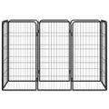 vidaXL Ohrádka pre psov 8 panelov čierna 50x100 cm práškovaná oceľ