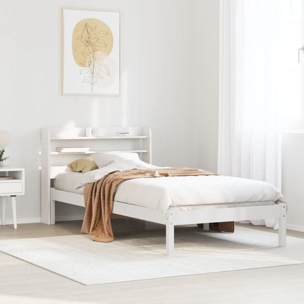 vidaXL Posteľ bez matraca biela 90x190 cm masívna borovica