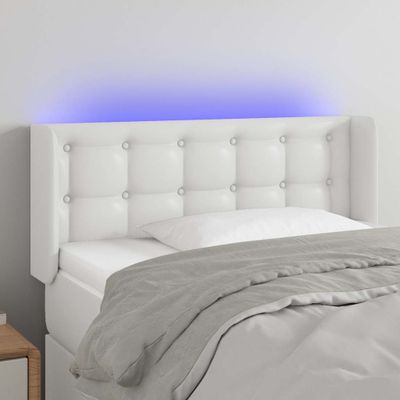 VidaXL Čelo postele biele 93x16x78/88 cm umelá koža