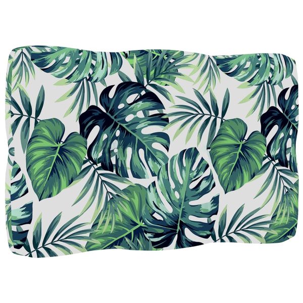 vidaXL Poduška na paletovú pohovku vzor listov 60x40x12 cm látka
