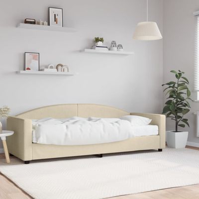 vidaXL Denná posteľ s matracom krémová 80x200 cm látka