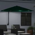 vidaXL Záhradný slnečník Zelená 248 x 248 x 148 cm Polyester a oceľ