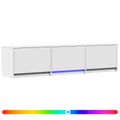 vidaXL TV skriňa s LED 165 x 34 x 40 cm Biely Konštruované drevo