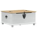 vidaXL storage box Biela 90 x 78 x 45 cm Masívne borovicové drevo