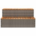 VidaXL vírivka Step sivý 100x50x50,5 cm polyratan a masívna akácia