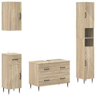 vidaXL Súprava kúpeľňových skríň v 4 kusoch HAARLEM Dub sonoma