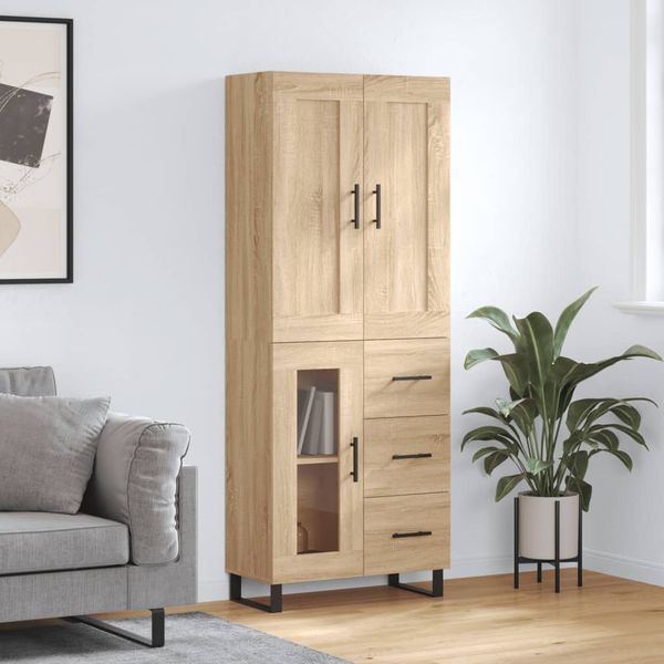 vidaXL Vysoká skrinka dub sonoma 69,5x34x180 cm spracované drevo