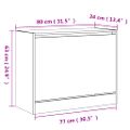 vidaXL Botník dymový dub 80x34x63 cm spracované drevo