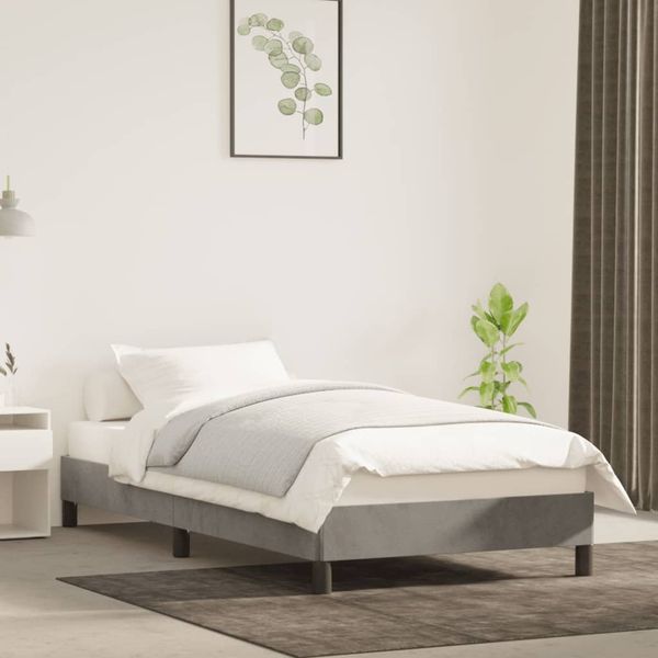 vidaXL Posteľ bez matraca bledosivý 90x200 cm zamat