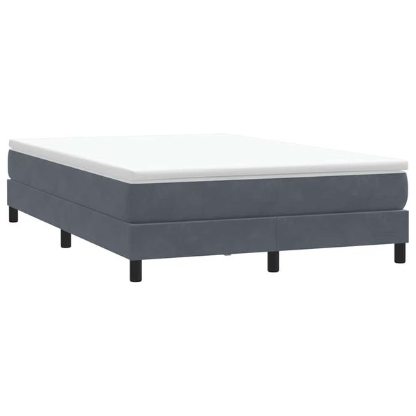 vidaXL Posteľný rám boxspring bez matracom tmavosivý 140x210 cm zamat