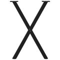 vidaXL Nohy k jedálenskému stolu v tvare X, 2 ks, čierne, 50 x (72-73) cm, oceľové