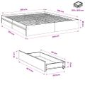 vidaXL Posteľný rám so zásuvkami dub sonoma 200x200cm kompozitné drevo
