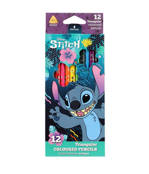Trojhranné pastelky Stitch Blue 12 ks