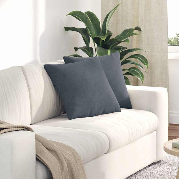 vidaXL Vankúše na pohovku 2 pcs Tmavo šedá 45 x 45 cm