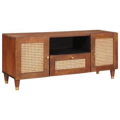 vidaXL TV skrinka Hnedá 105 x 33,5 x 46 cm Masívne mango drevo