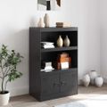 vidaXL Komoda čierna 67x39x107 cm oceľová