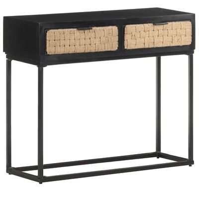 vidaXL Konzolový stolík 90x35x76 cm masívne mangové drevo