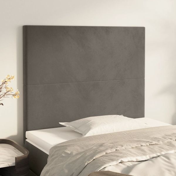 vidaXL Čelo postele tmavosivé 80x5x118/128 cm zamatové