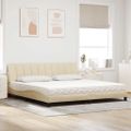 vidaXL Posteľ s matracom Hanko krémová 200x200 cm látka