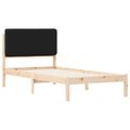 vidaXL Rám postele s čalúneným čelom Čierna 90 x 200 cm