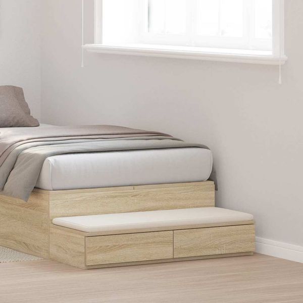 vidaXL Zásuvky pod posteľ so zásuvkou Sonoma dub 90 x 36,5 x 16,5 cm