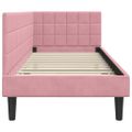 vidaXL Rohový rám postele s čelnou doskou Ružová 80 cm x 200 cm Zamat