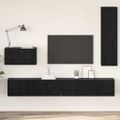 vidaXL Nástenný TV kabinet 4 ks Čierny dub Kompozitné drevo