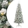 vidaXL Umelý Sklápací Vianočný Stromček Zelená a biela 210 cm