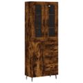 vidaXL Vysoká skrinka dymový dub 69,5x34x180 cm spracované drevo