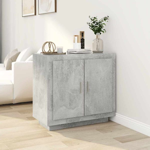 vidaXL Komoda betónová sivá 80x40x75 cm spracované drevo