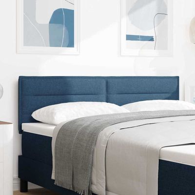 vidaXL LED hlavová doska s LED pásikmi Modrá 144 cm látka