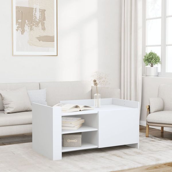 vidaXL Konferenčný stolík biely 100x50x50 cm kompozitné drevo