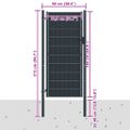 vidaXL Plotová brána PVC a oceľ 100x164 cm antracitová