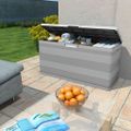 vidaXL Záhradný úložný box sivý 117x45x56 cm