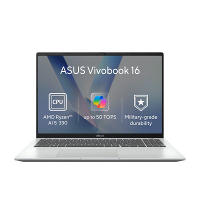 ASUS Vivobook 16/M1607KA-MB245WZ/AI5-330/16''/WUXGA/16GB/512GB/AMD int/W11H/Silver/2R
