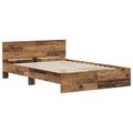 vidaXL Rám postele s čelom Staré drevo 135 x 190 cm Kompozitné drevo