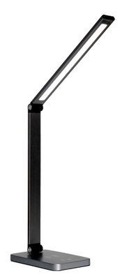 Platinet PDL888B stolná LED lampa 10W stmievateľná, bezdrôtové nabíjanie, USB port, čierna