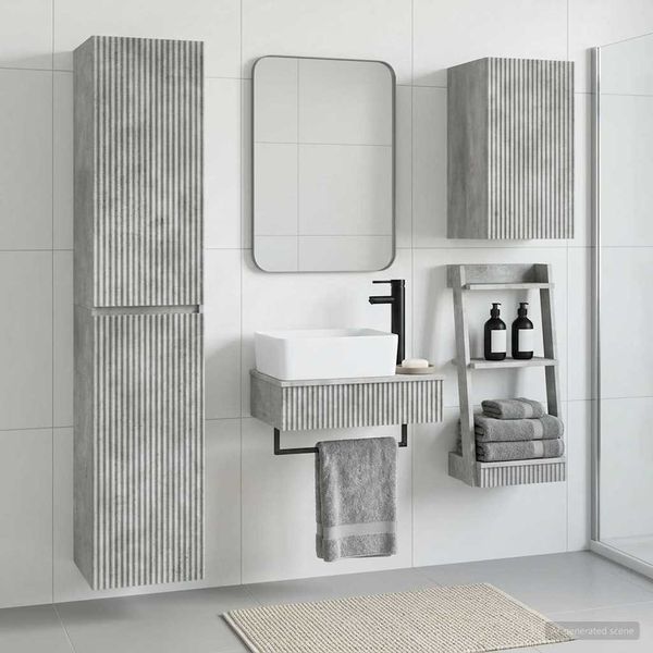 vidaXL Sada kúpeľňového nábytku 3 ks Betónovo sivá 33 x 34,5 x 160 cm