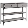 vidaXL Konzolový stolík sivý sonoma 100x25x75 cm kompozitné drevo