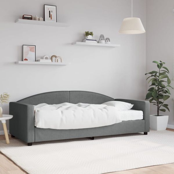 vidaXL Denná posteľ s matracom tmavosivá 90x190 cm látka