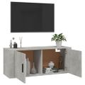 vidaXL Nástenná TV skrinka betónová 100x34,5x40 cm
