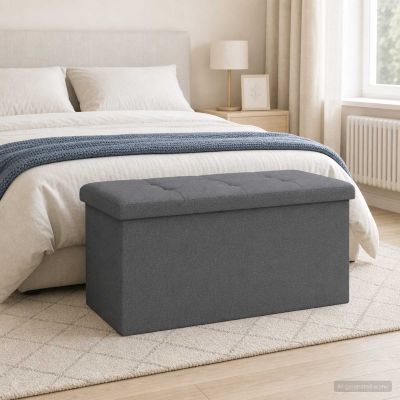 vidaXL Skladacia úložná lavička Svetlosivá 180 kg 80 L 77 x 38 x 38 cm