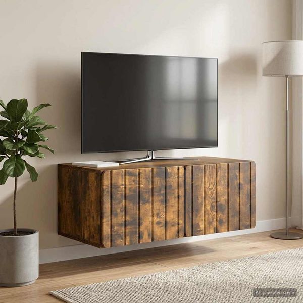 vidaXL Nástenná TV skrinka Nástenný Dymový dub 78,5 x 41 x 30 cm