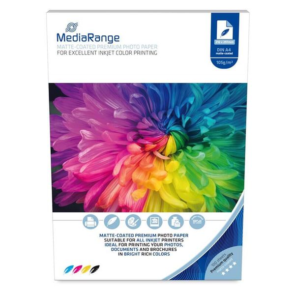 MEDIARANGE Fotopapier, matný, 105 g/m2, A4, 100ks