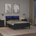 vidaXL Rám postele s LED pásikmi Čierna 160 x 200 cm Umelá koža