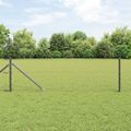 vidaXL Hexagonálny plot s stĺpom 10 x 0,6 m PVC potiahnutá oceľ Sivá