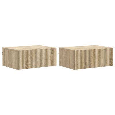 vidaXL Nástenná nočná skrinka 2 pcs Dub sonoma 49 x 34,5 x 20 cm