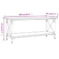 vidaXL Konferenčný stolík dub sonoma 100x45x45cm sprac. drevo a železo