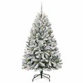 vidaXL Umelý Sklápací Vianočný Stromček 150 LED Zelená a biela 150 cm
